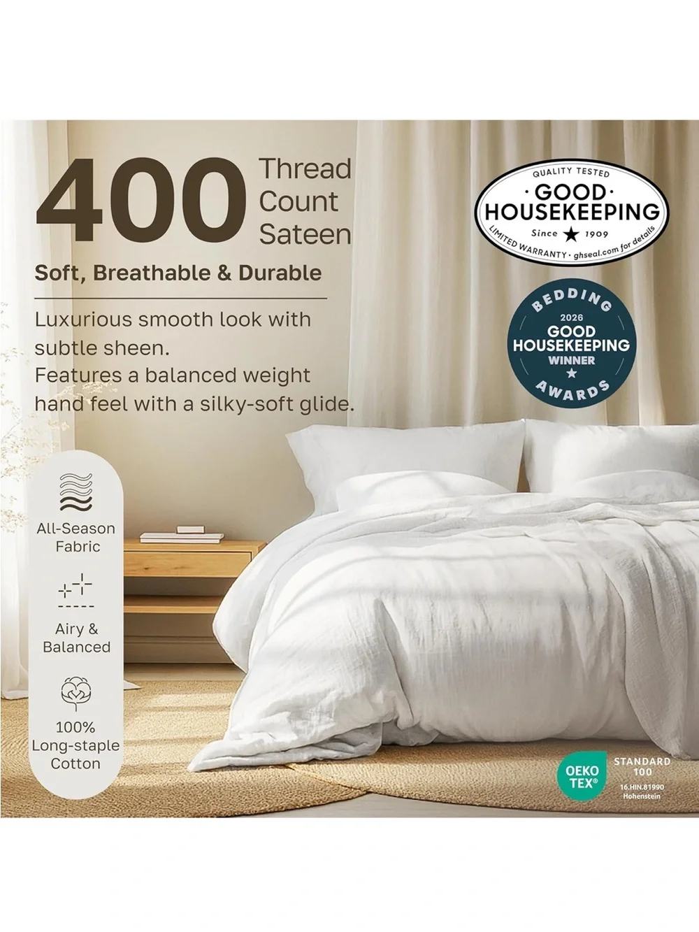 California Design Den Sheet Set Twin XL Light Grey